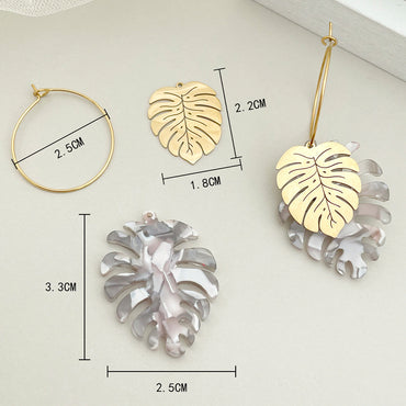 Fashion Leaf Stainless Steel Plating Earrings 1 Pair