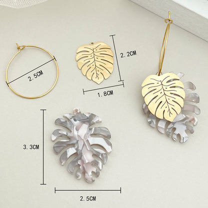 Fashion Leaf Stainless Steel Plating Earrings 1 Pair