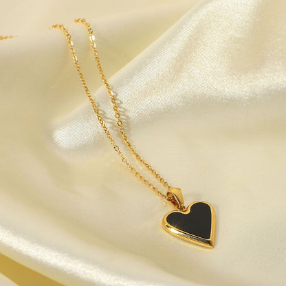 Simple Style Heart Stainless Steel Titanium Steel Plating Gold Plated Pendant Necklace