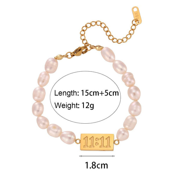 Casual Pearl Geometric Stainless Steel 18K Gold Plated Necklaces