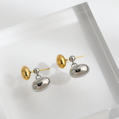 1 Pair Simple Style Oval Plating Brass 18k Gold Plated Ear Studs