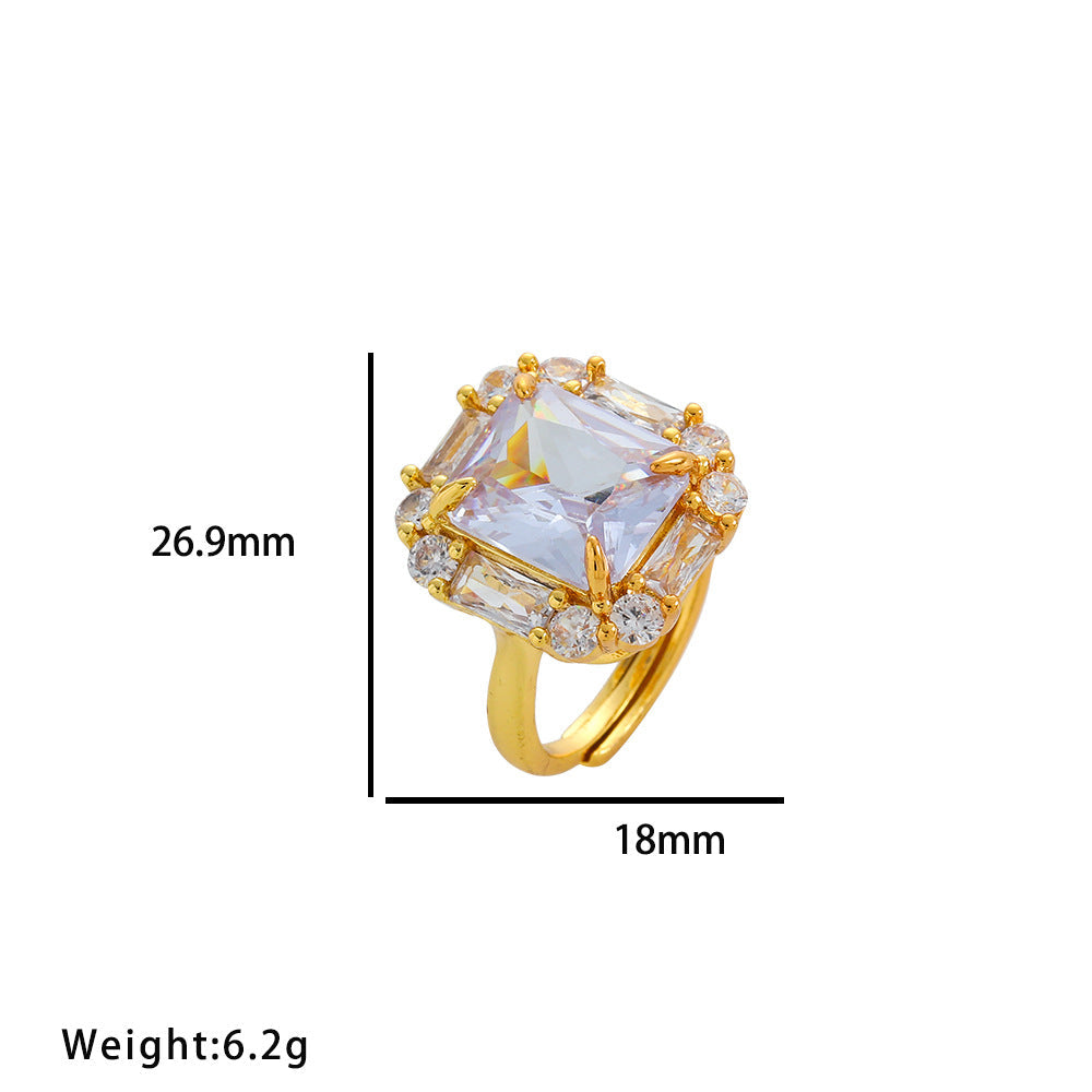 Moderate Luxury Round Geometric Titanium Steel 18K Gold Plated Rings