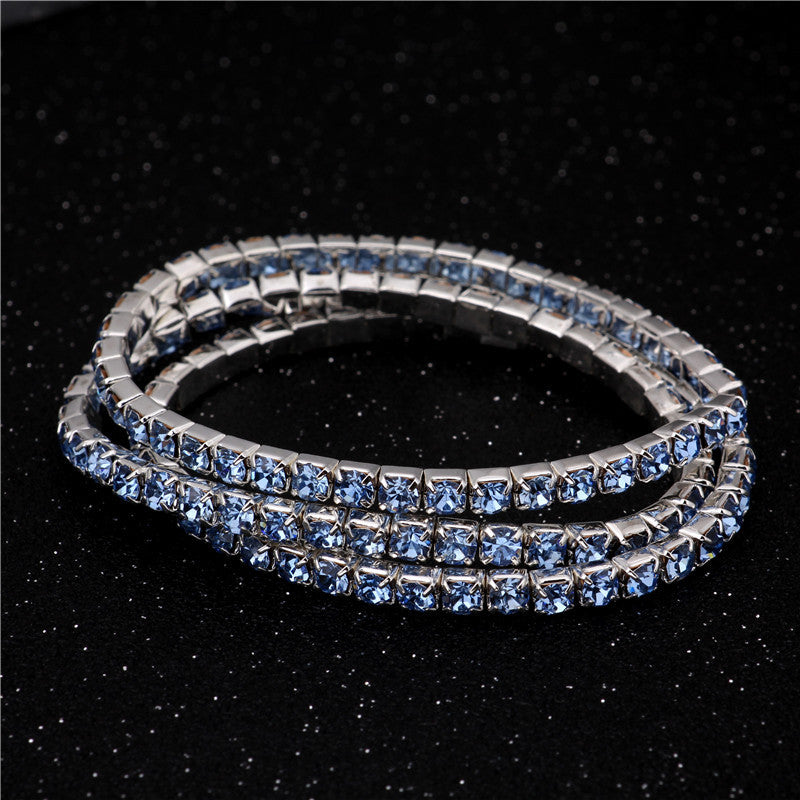 Simple Style Geometric Crystal Rhinestone Gem Bracelets