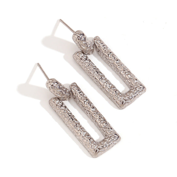 Fashion Circle Geometric Stainless Steel 18K Gold Plated Earrings