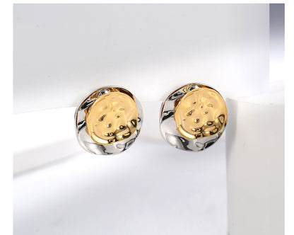 Fashion Round Copper Plating Ear Studs 1 Pair