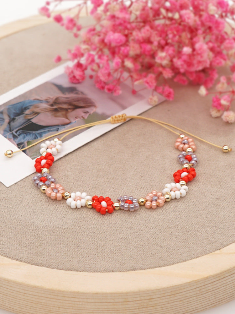 Simple Woven Beaded Small Daisy Bracelet Wholesale Gooddiy