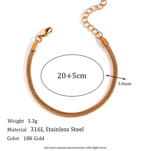 Minimalist Women Geometric Stainless Steel 18K Gold Plated Anklets