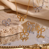 Fashion Bowknot Stainless Steel 18K Gold Plated Stud Earrings