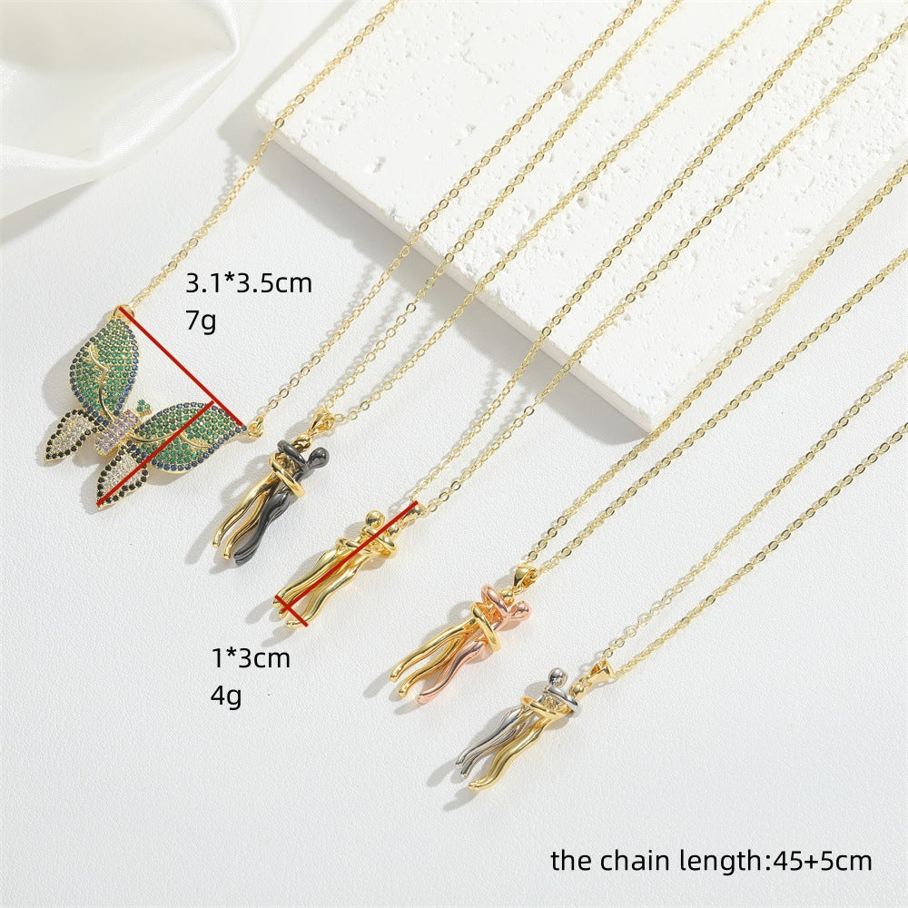 Cross-border hot sale cute butterfly design jewelry pendant clavicle chain new niche cold wind versatile necklace women