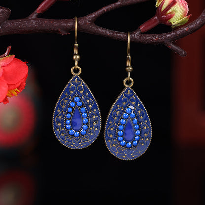 1 Pair Retro Water Droplets Alloy Plating Women's Drop Earrings