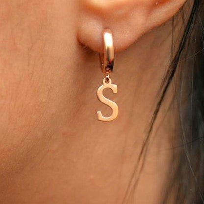 1 Pair Simple Style Letter Stainless Steel Plating Drop Earrings