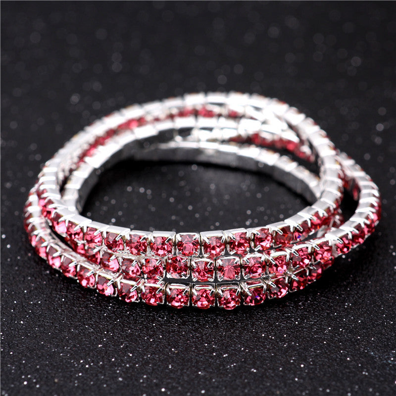 Simple Style Geometric Crystal Rhinestone Gem Bracelets