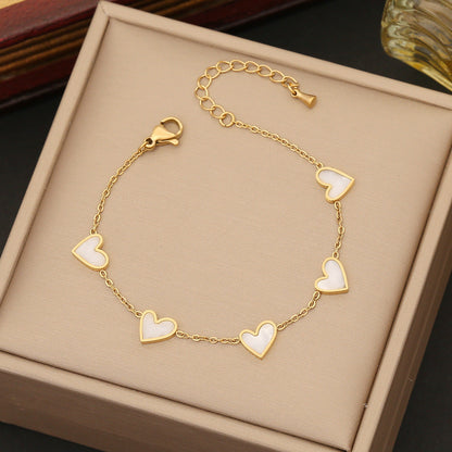 Fashion Heart Stainless Steel Electroplating Necklaces