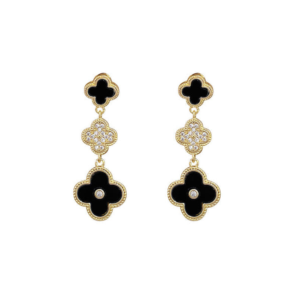 Korean Cosmos Geometric Titanium Steel Electroplating Earrings