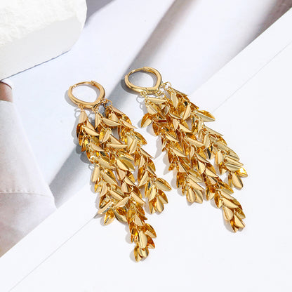 1 Pair Casual Grain Plating Copper Drop Earrings