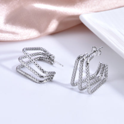 1 Pair Basic Classic Style Geometric Plating Stainless Steel Earrings