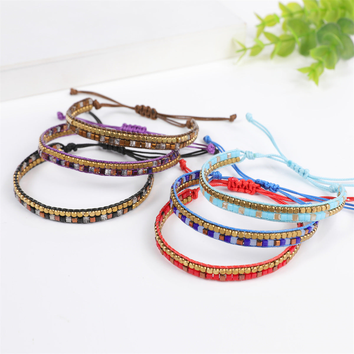 Bohemian Square Crystal Copper Knitting Bracelets