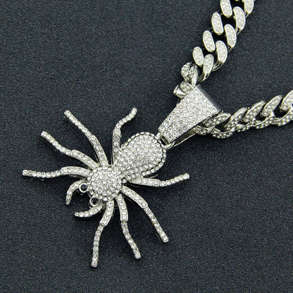 Street Exaggerated Personality Diamond Pendant Hip Hop Spider Necklace