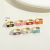 popular light luxury simple style square ring independent station new devil's eye design fashion OL ring