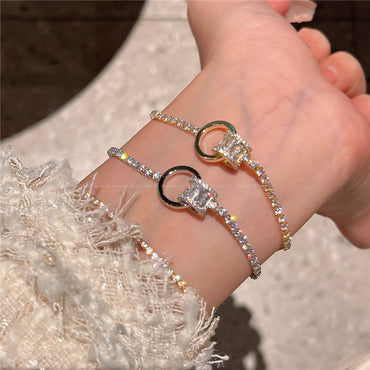 Simple Style Solid Color Copper Inlay Zircon Bracelets