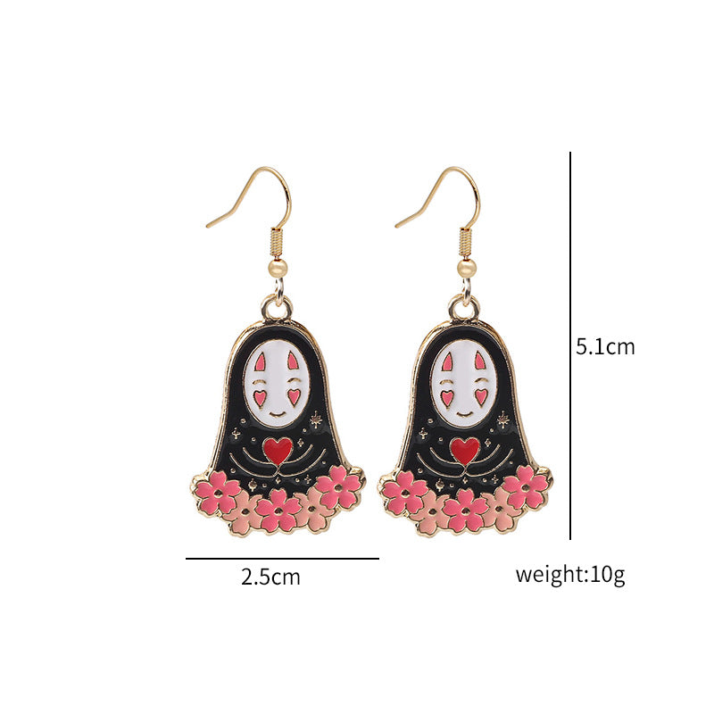 1 Pair Fashion Cartoon Character Enamel Alloy Drop Earrings