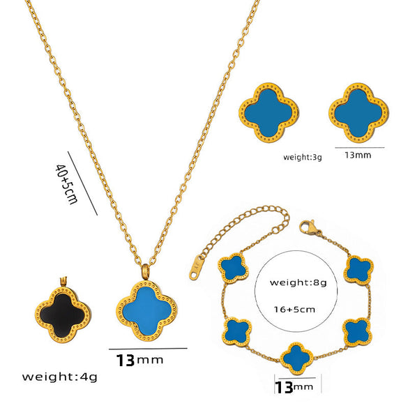 Moderate Luxury Quadrilateral Geometric Heart Titanium Steel 18K Gold Plated Necklaces