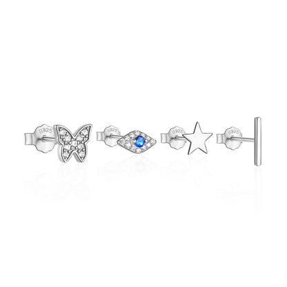 1 Set Ig Style Butterfly Plating Sterling Silver Drop Earrings Ear Studs