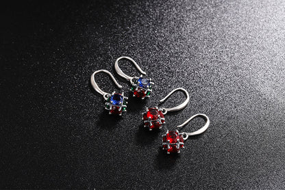 1 Pair Simple Style Geometric Inlay Sterling Silver Zircon Earrings