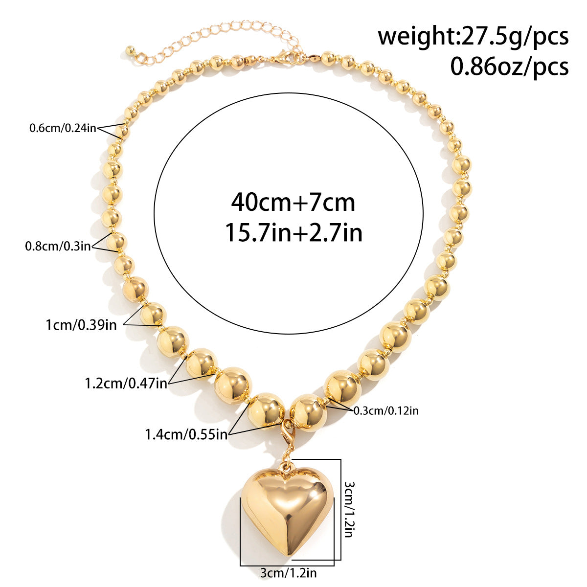 Glam Exaggerated Geometric Ccb Artificial Pearl Beaded Plating Valentine's Day Women's Necklace