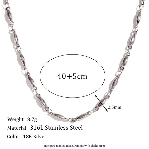 Minimalist Stripe Geometric Stainless Steel Electroplating Necklaces