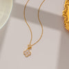 Quadrilateral Geometric Titanium Steel 18K Gold Plated Necklaces