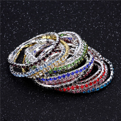 Simple Style Geometric Crystal Rhinestone Gem Bracelets