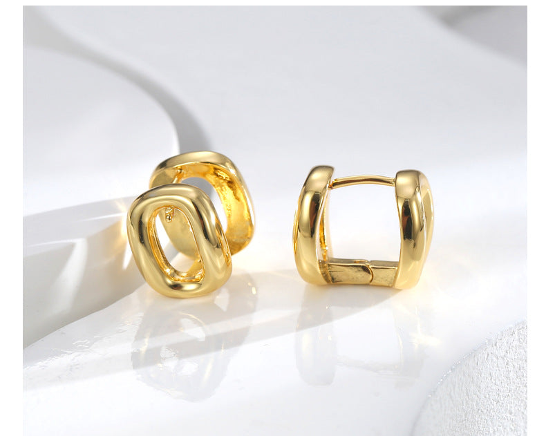 Fashion Solid Color Copper Plating Ear Studs 1 Pair