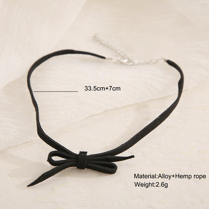 Simple Style Bow Knot Hemp Rope Choker