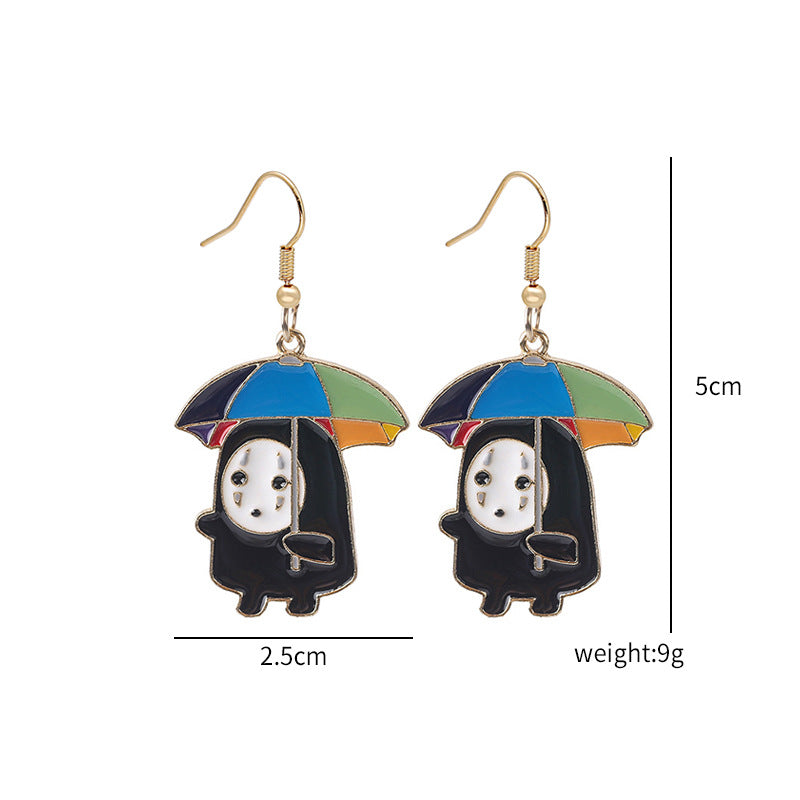 1 Pair Fashion Cartoon Character Enamel Alloy Drop Earrings