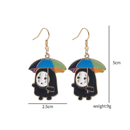 1 Pair Fashion Cartoon Character Enamel Alloy Drop Earrings