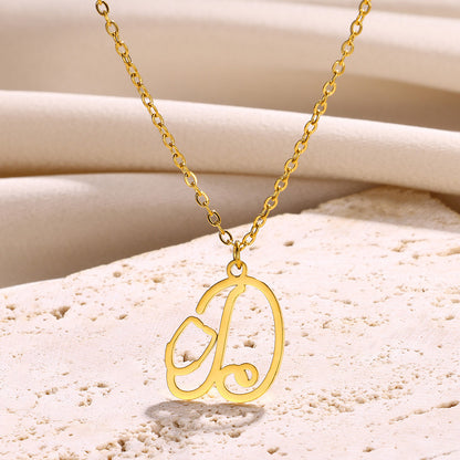 Stainless Steel Simple Style Letter Plating Pendant Necklace