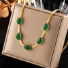 Exotic Polka Dot Geometric Titanium Steel 18K Gold Plated Necklaces