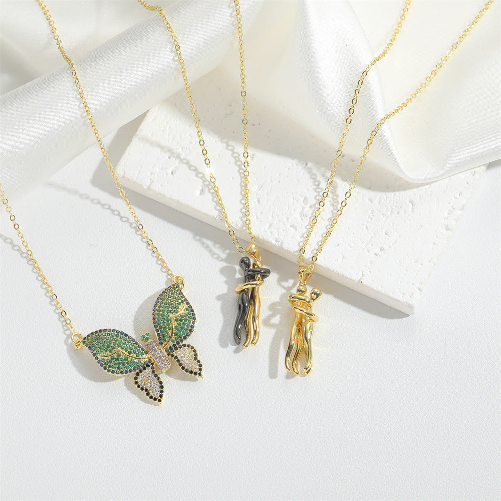 Cross-border hot sale cute butterfly design jewelry pendant clavicle chain new niche cold wind versatile necklace women