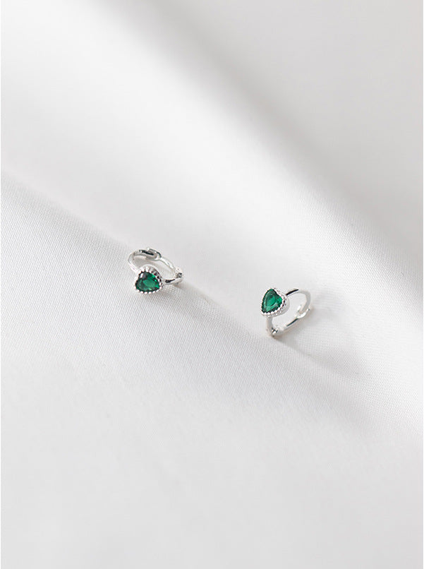 Simple Style Heart Shape Brass Inlay Zircon Earrings 1 Pair