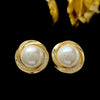 1 Pair Simple Style Round Inlay Copper Artificial Pearls Zircon Ear Studs