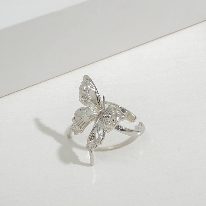 Wholesale Simple Style Butterfly Copper Open Rings