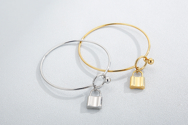 Stainless Steel Lock Pendant Simple Bracelet Wholesale Jewelry Gooddiy