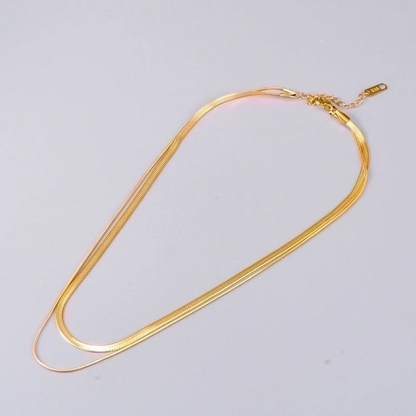 Retro Double-layer Snake Bone Chain Short Necklace