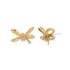 Retro Flower Copper Inlay Zircon Drop Earrings Ear Studs 1 Pair
