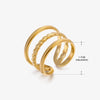 Retro Geometric Stainless Steel Plating Open Rings