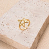 Retro Pentagram Heart Shape Butterfly Stainless Steel Plating Hollow Out 18k Gold Plated Open Ring