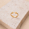 Retro Pentagram Heart Shape Butterfly Stainless Steel Plating Hollow Out 18k Gold Plated Open Ring