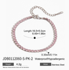 Stainless Steel Geometric Love Zircon Bracelet Electroplating Jewelry For Women