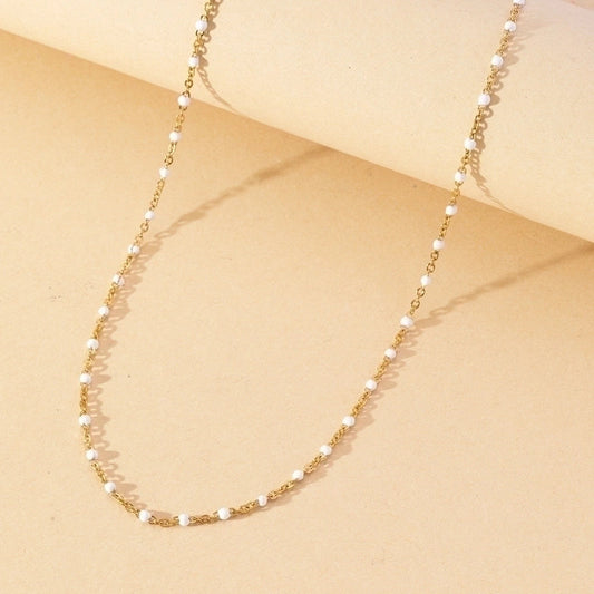 Shiny Solid Color Stainless Steel Chain Necklace